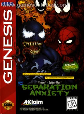 Cover Spider-Man and Venom - Separation Anxiety for Genesis - Mega Drive